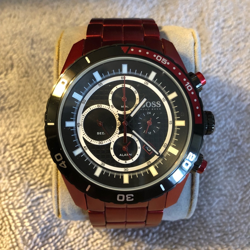 Men’s Hugo Boss Red Aluminum Chronograph Watch